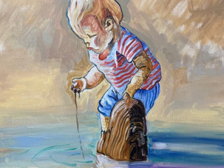 Steve Deutsch Art: Playing on the Beach