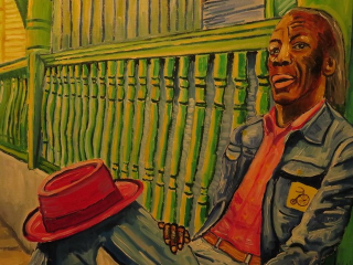 Steve Deutsch Art: Professor Longhair Steve Deutch Art: Professor Longhair close with hat
